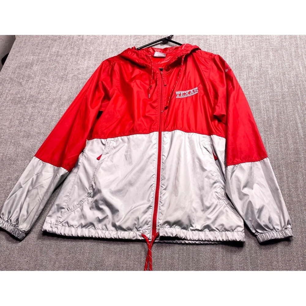 Texas Longhorns Windbreaker Jacket Men S Red White Columbia Football NCAA Hooded